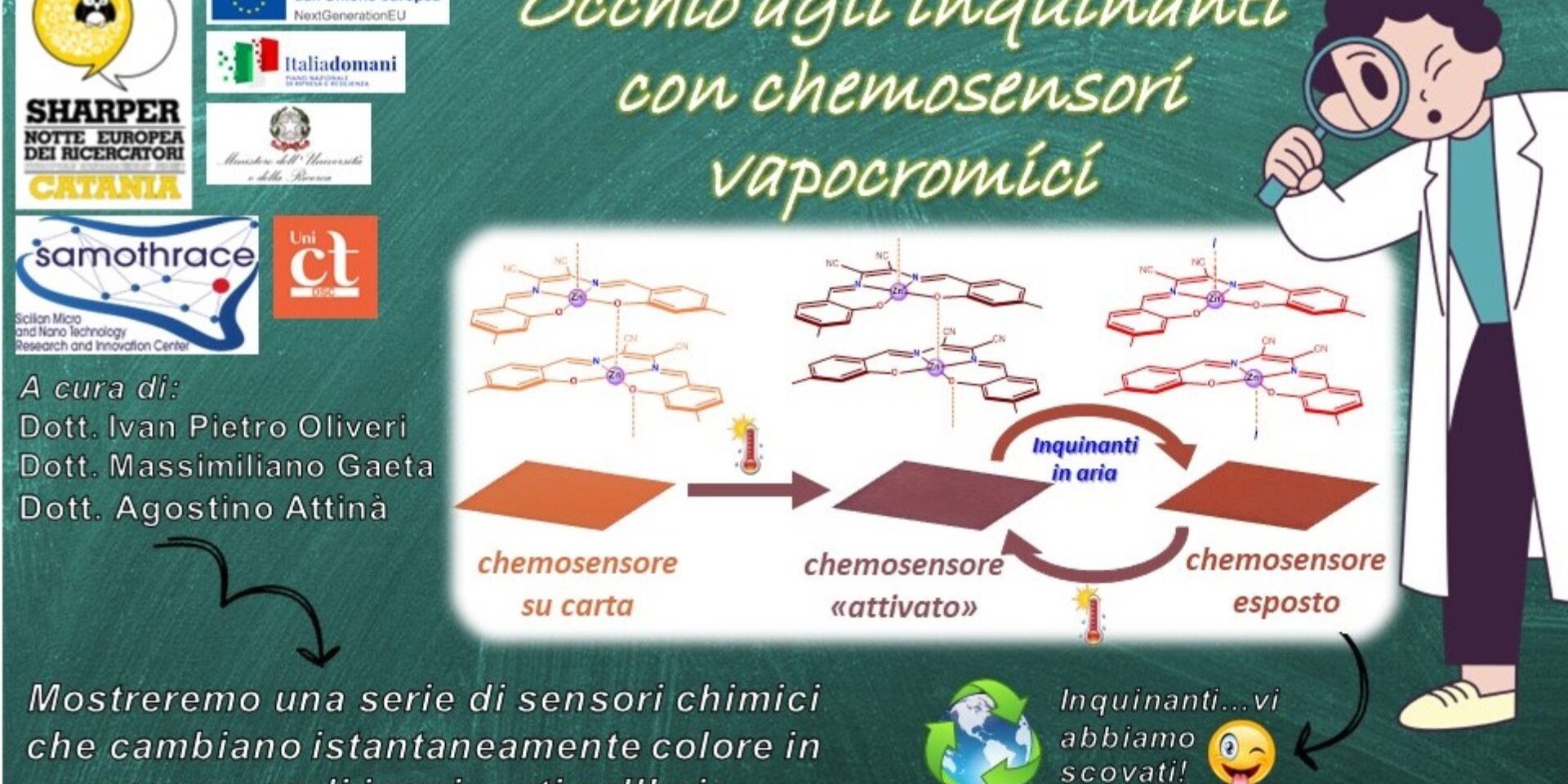 Occhio agli inquinanti con chemosensori vapocromici