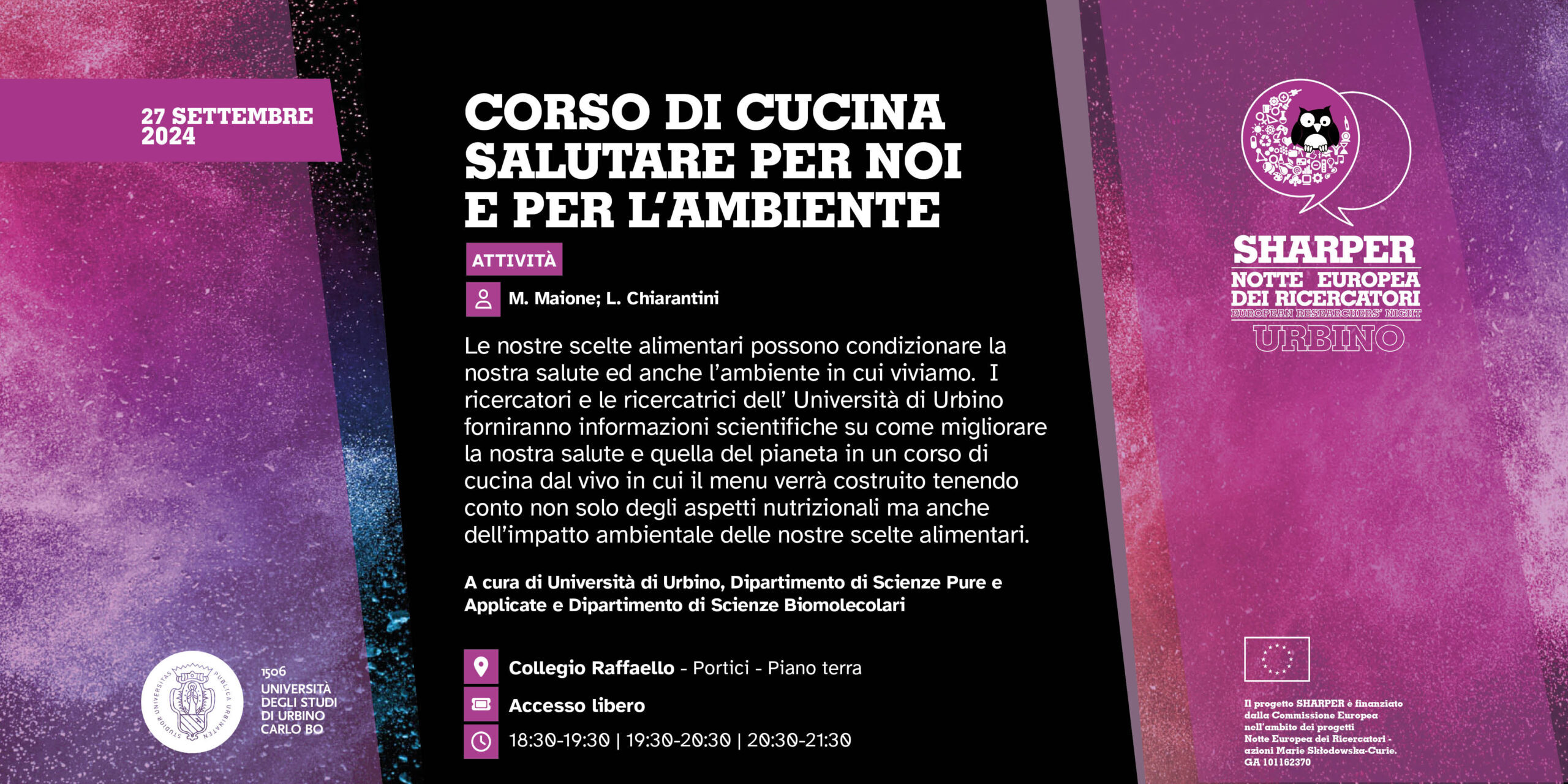 CORSO DI CUCINA SALUTARE PER NOI E PER L’AMBIENTE