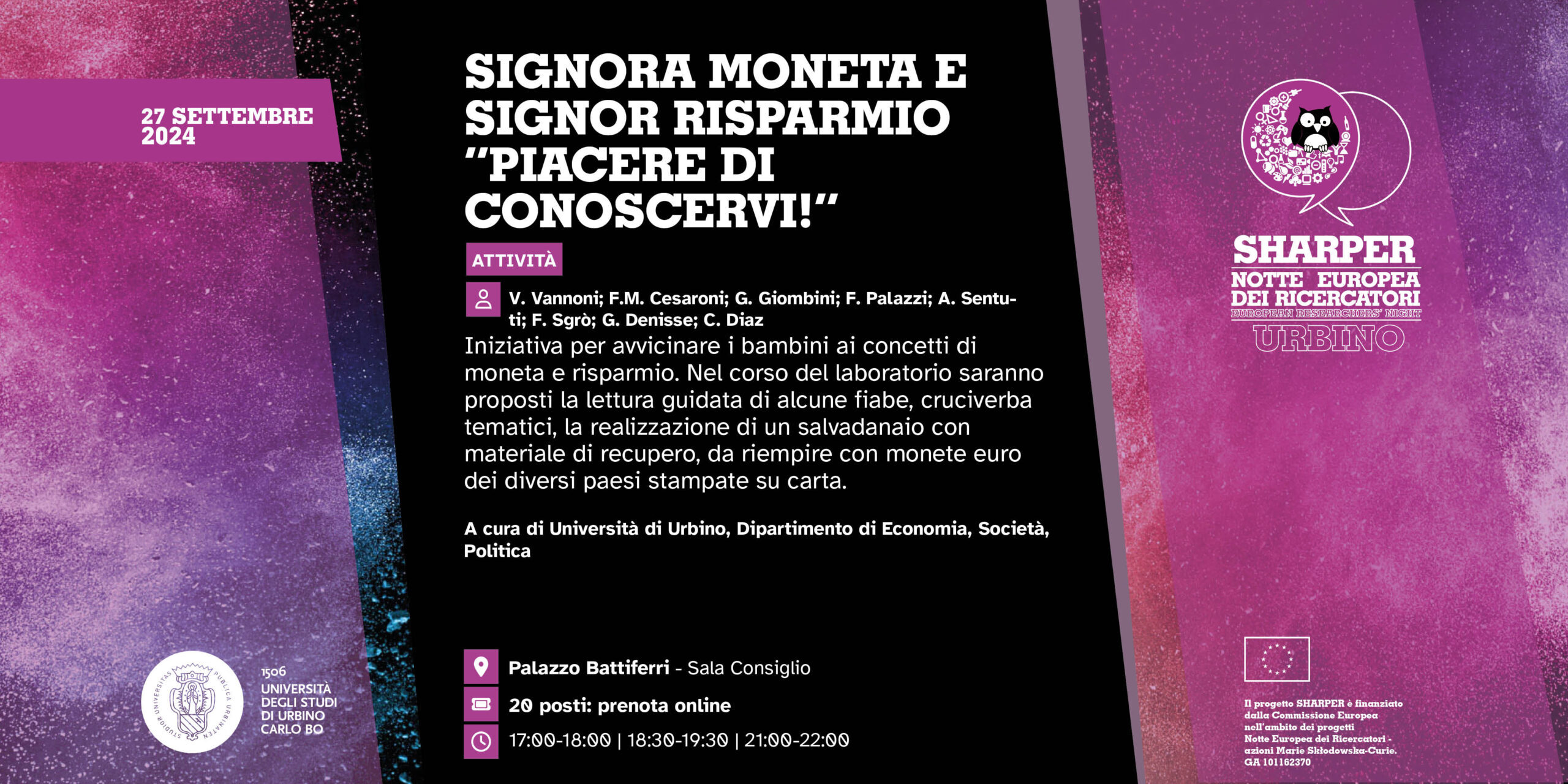 SIGNORA MONETA E SIGNOR RISPARMIO – “PIACERE DI CONOSCERVI!”