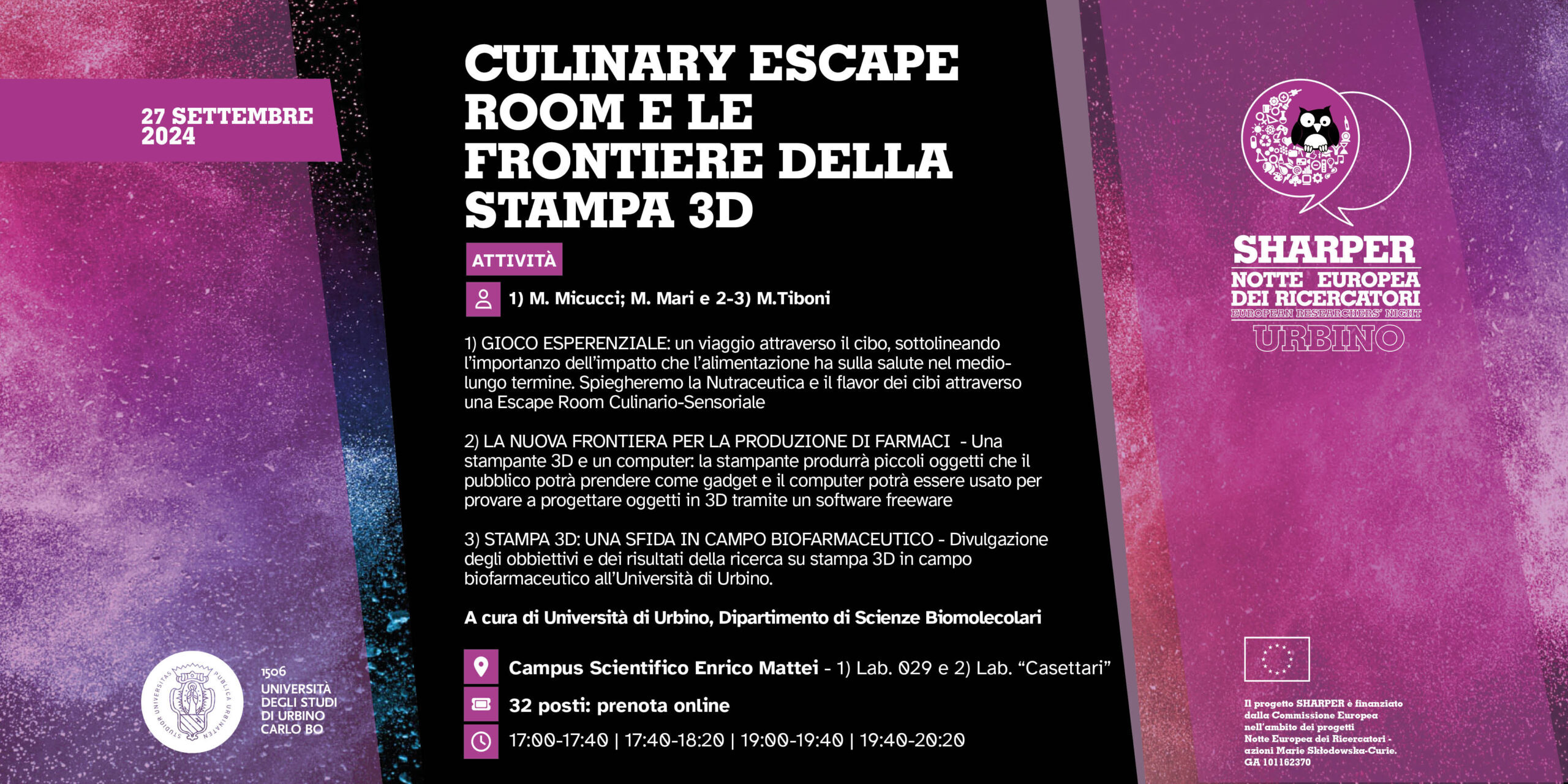CULINARY ESCAPE ROOM E LE FRONTIERE DELLA STAMPA 3D