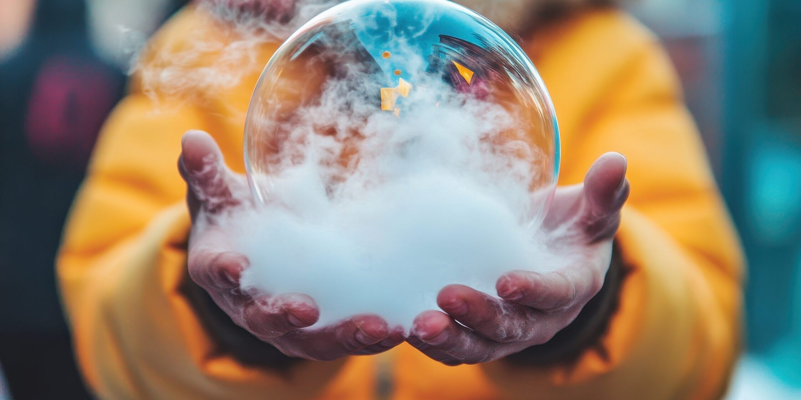 Ghiaccio secco e nebbia da scienziati esperimenti spettacoli con nuvole di fumo freddo, nebbia e bolle misteriose.