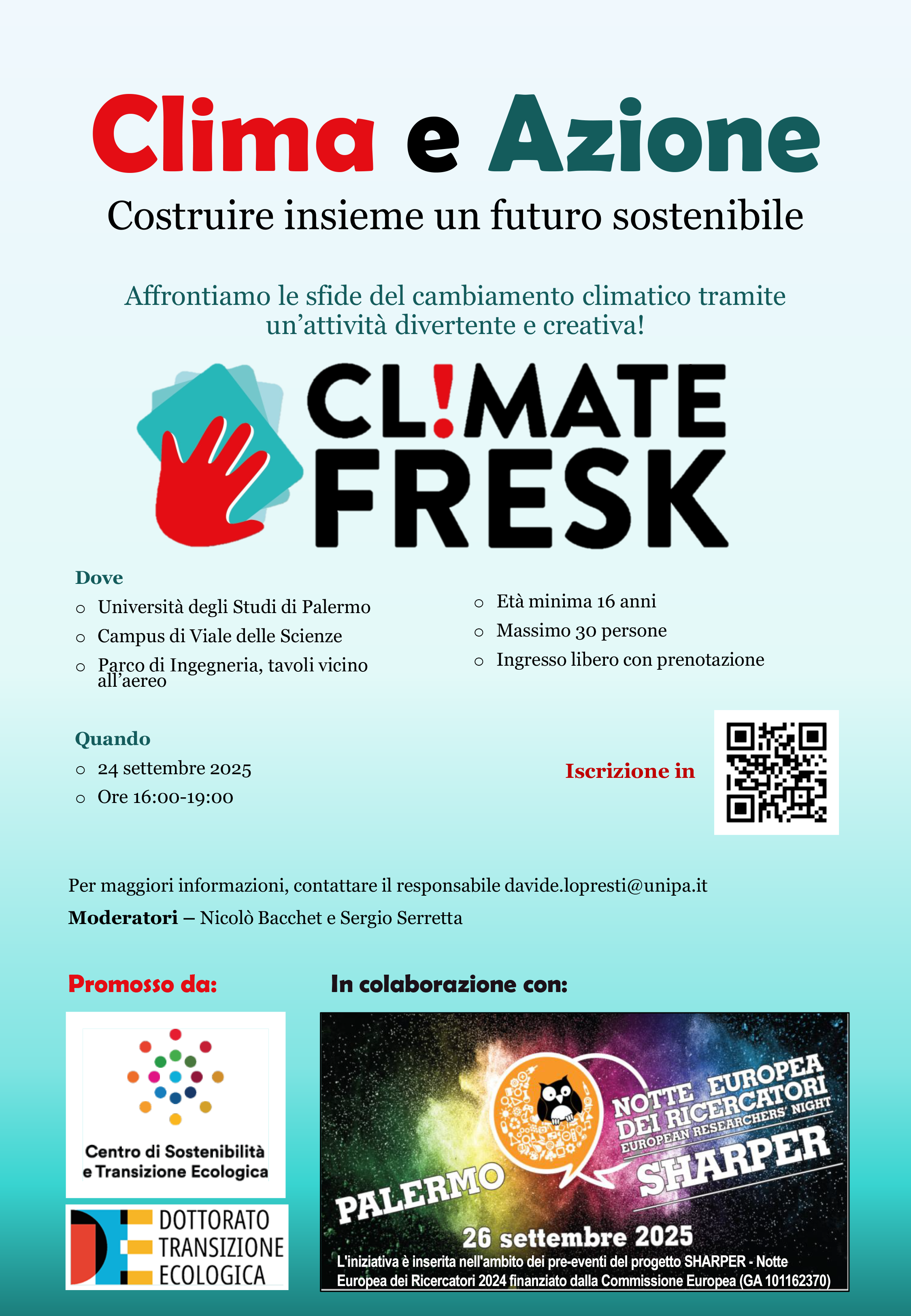 CLIMATE FRESK tra gli alberi di UNIPA