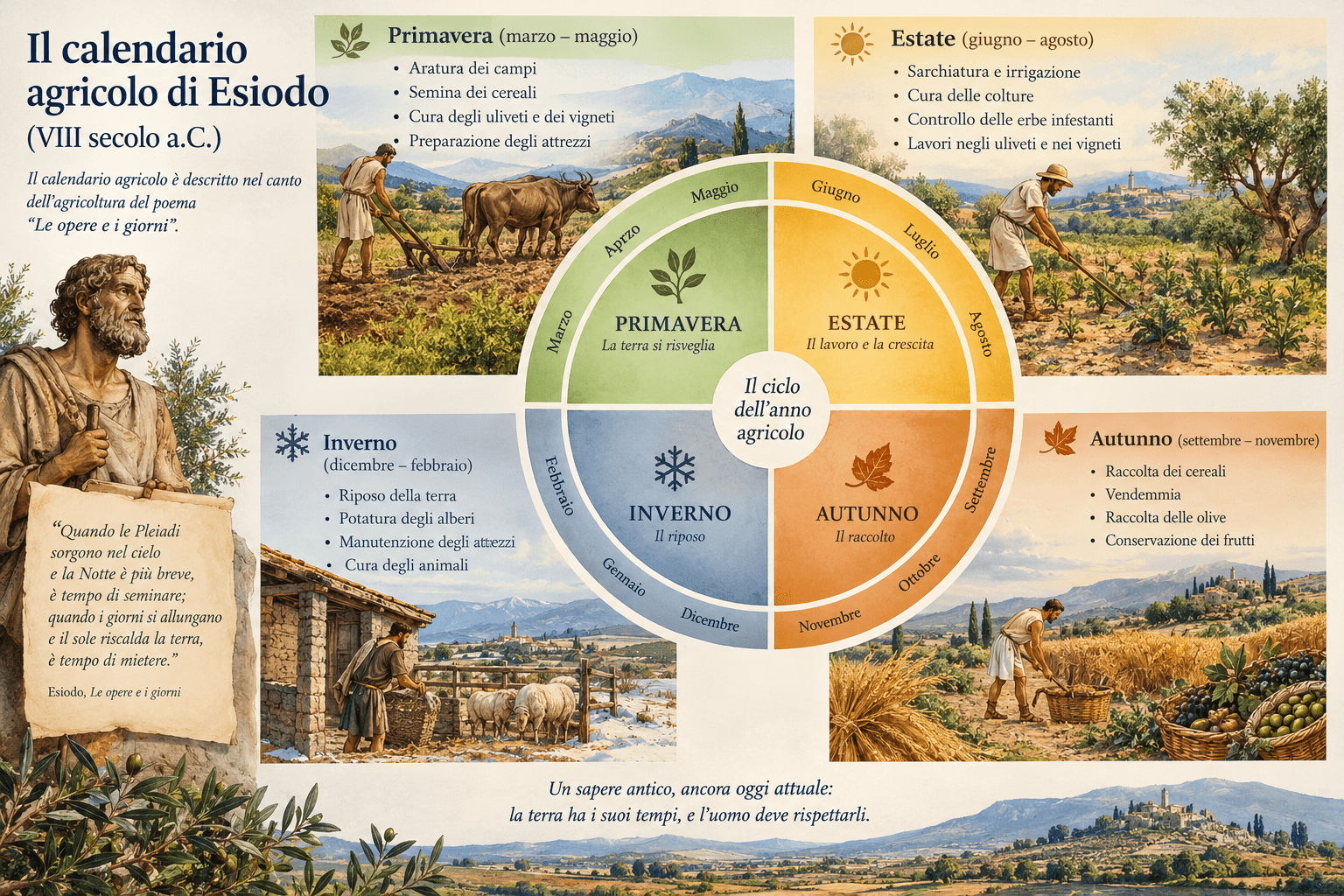 Da Esiodo, il più antico calendario della prima età ferro, scavando tra archeologia e letteratura